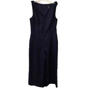 Trina Turk Women's Navy Textured Cropped‎ Jumpsuit in Size 6